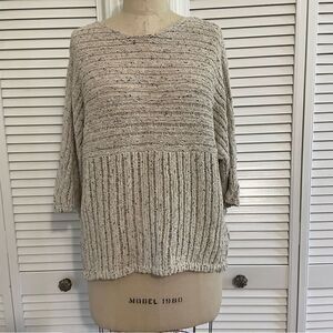 J.Jill Pure Kimono Sleeve Knit
Pullover Sweater Oatmeal w/Speckles of Grey Sz-XS